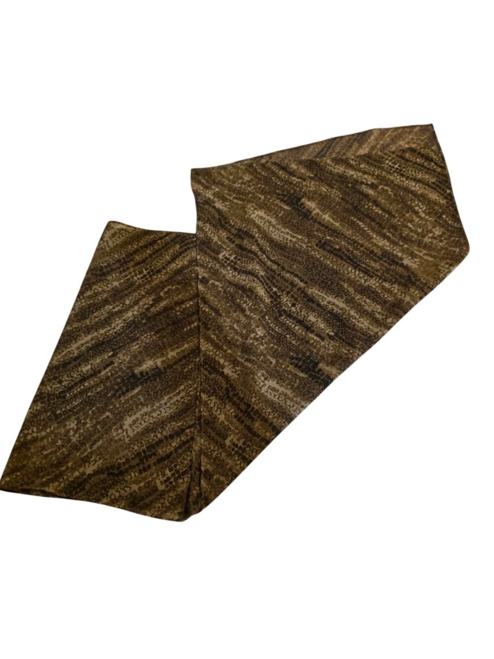 Vintage Abstract Animal Snake Skin Print Scarf Earthy Brown Neutral Boho